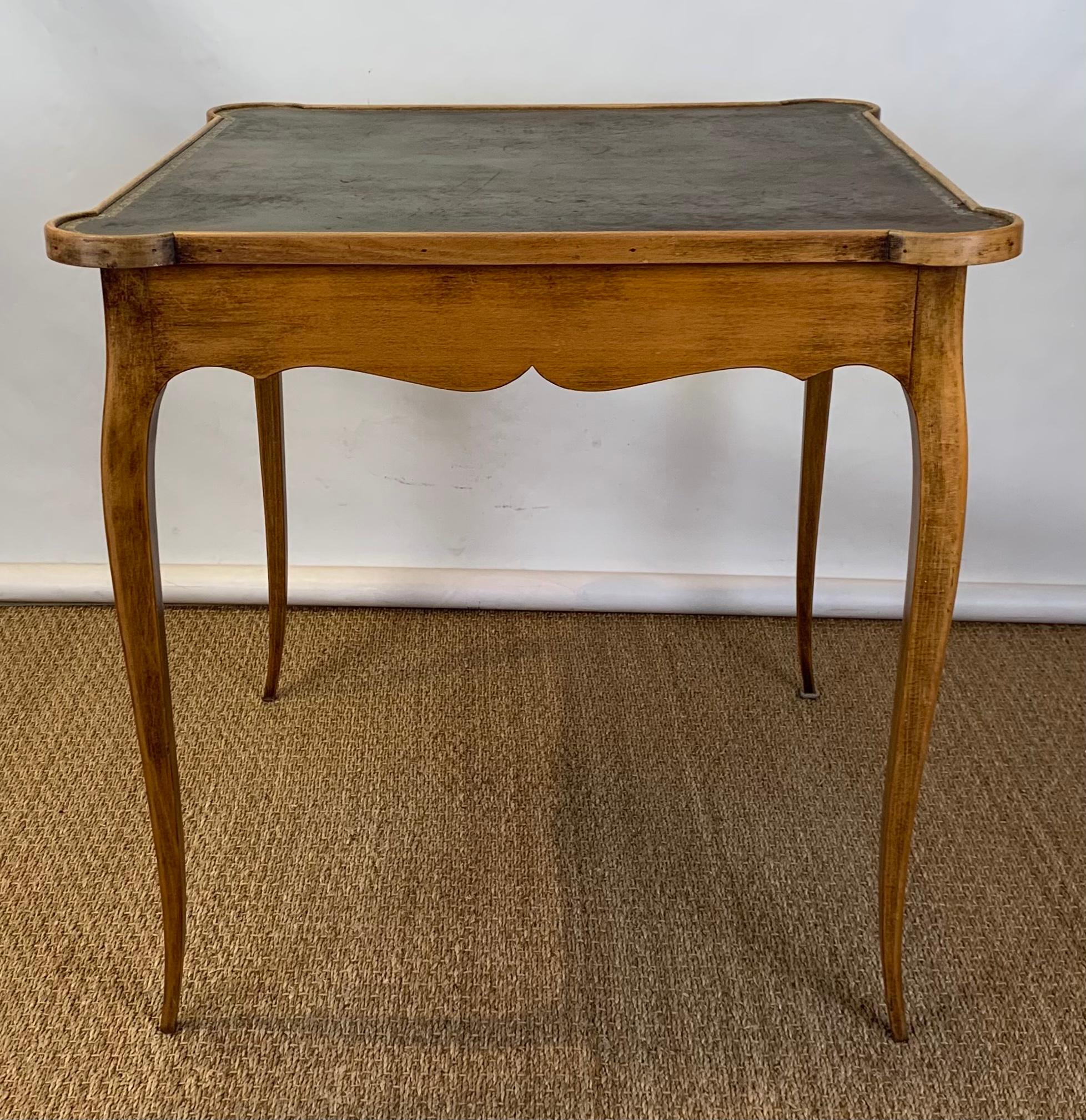 Louis XVI Diminutive Leather Topped Games Table