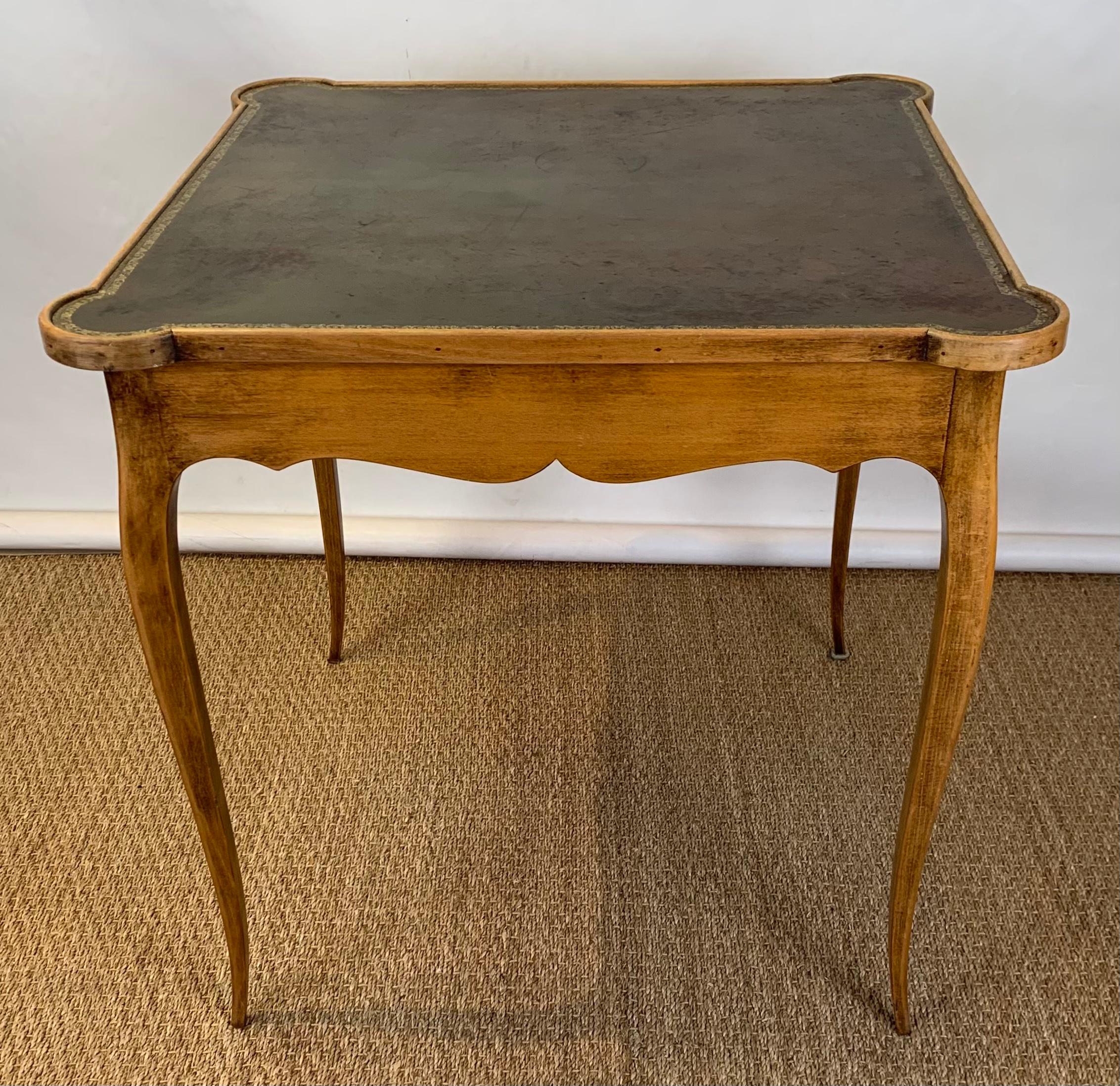 American Diminutive Leather Topped Games Table