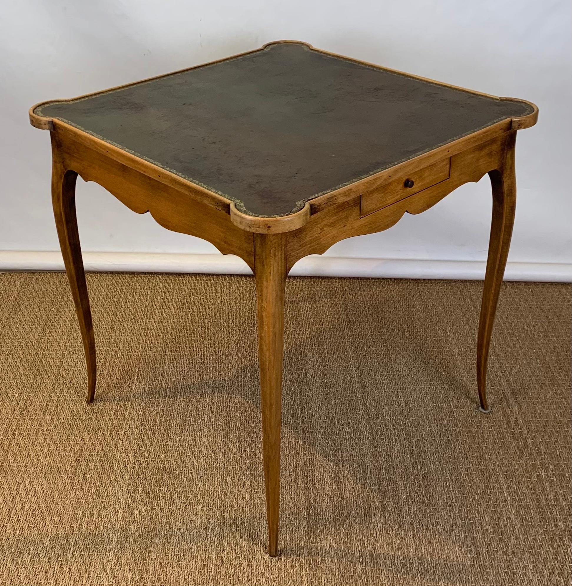 Mid-20th Century Diminutive Leather Topped Games Table