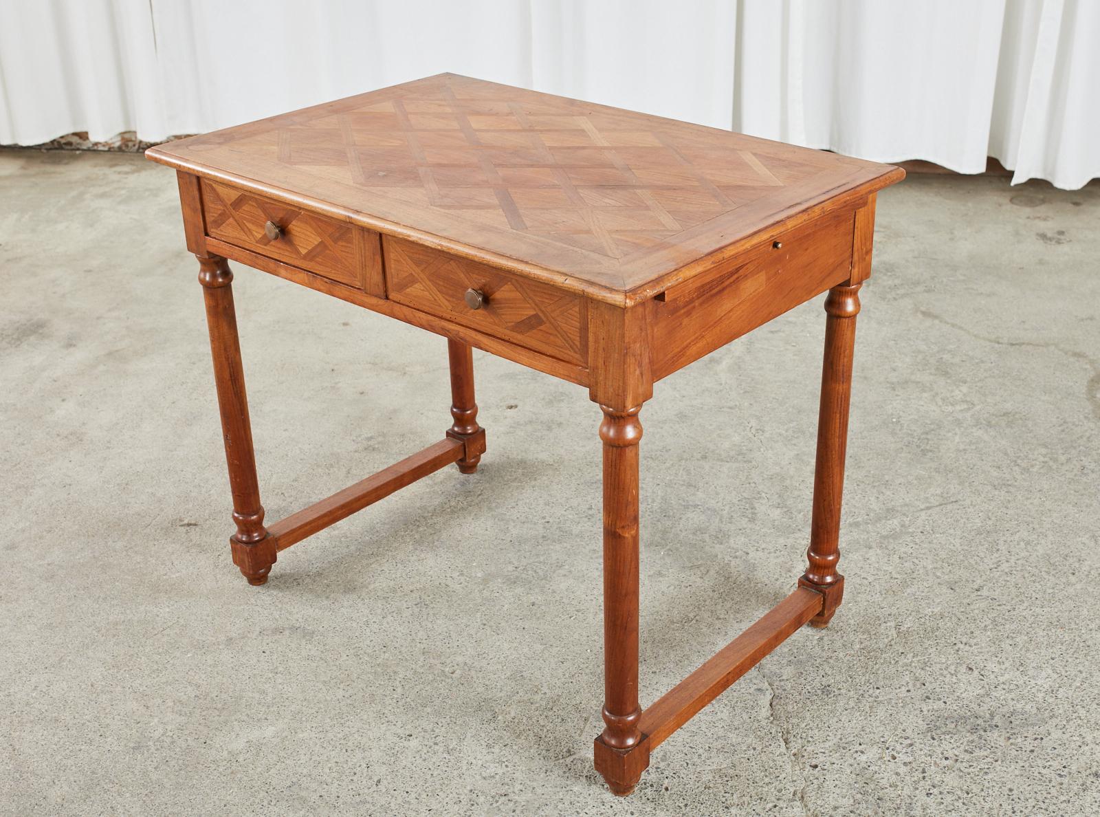 Diminutive Louis Philippe Style Parquetry Writing Table Desk 8
