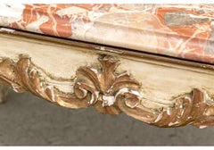 Diminutive Louis XV Style Painted Wood Cocktail Table With Marble Top