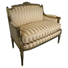 Diminutive Louis XVI Style Giltwood Settee