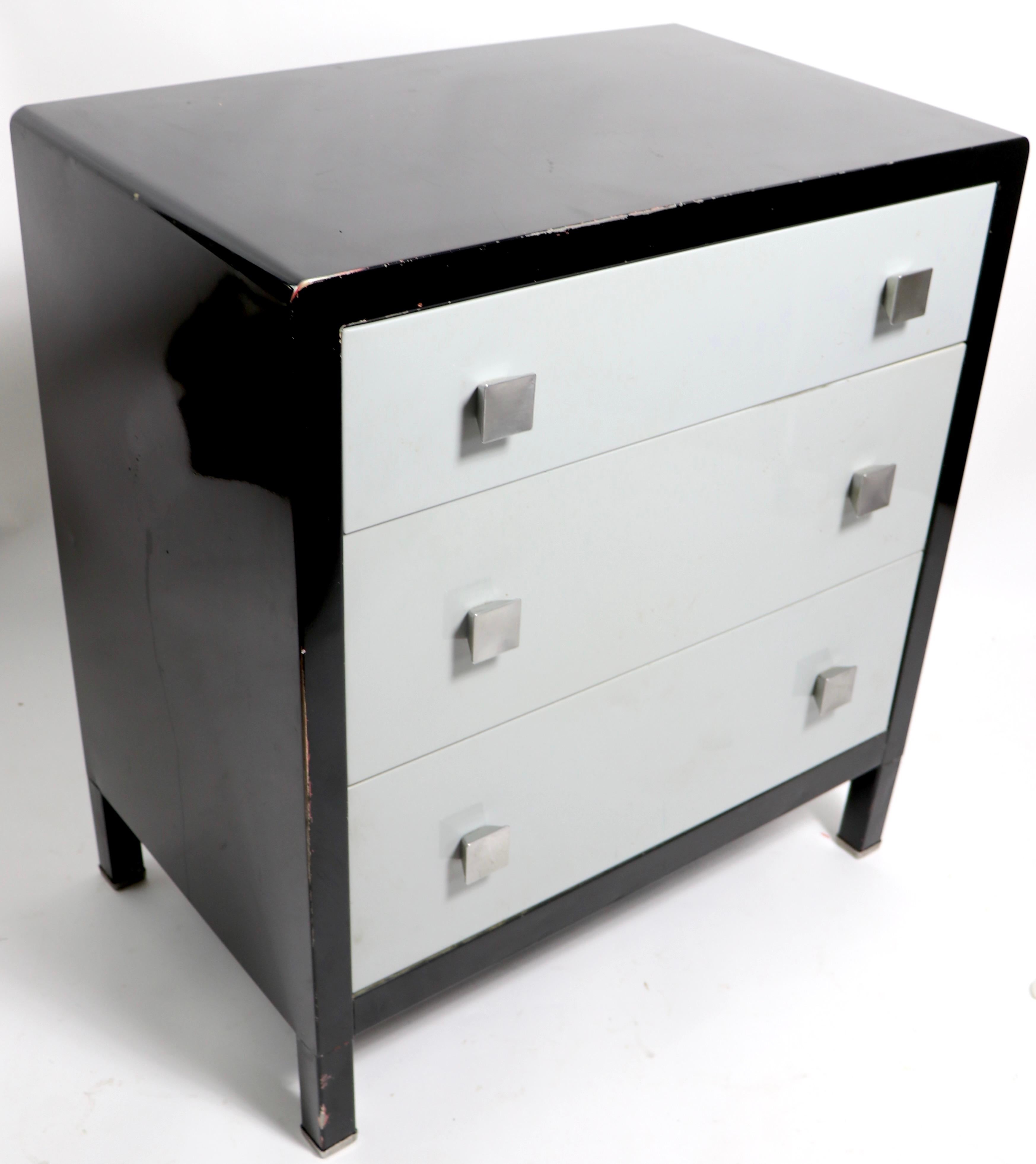 Diminutive Metal Bachelors Chest by Bel Geddes for Simmons For Sale 1