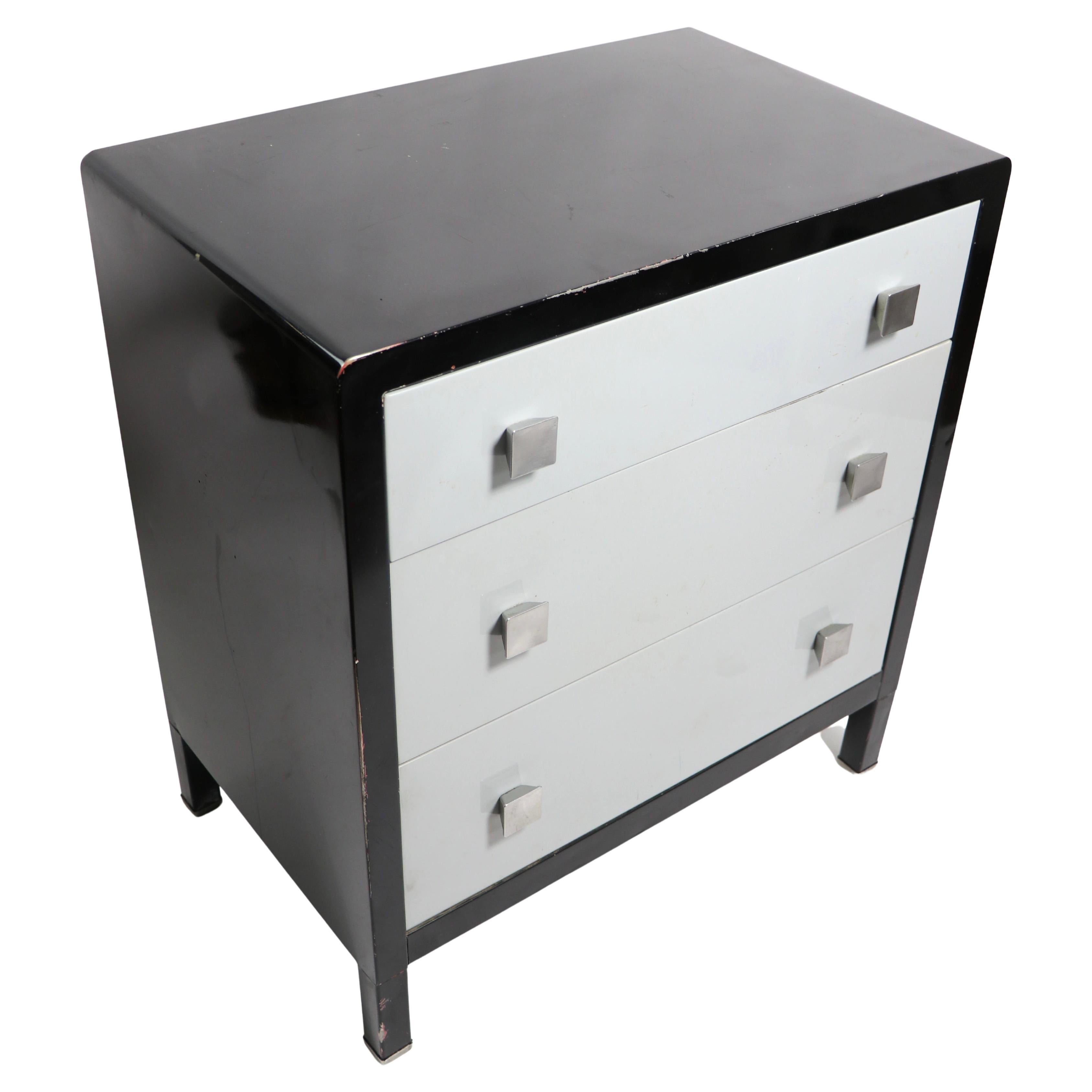 Diminutive Metal Bachelors Chest by Bel Geddes for Simmons