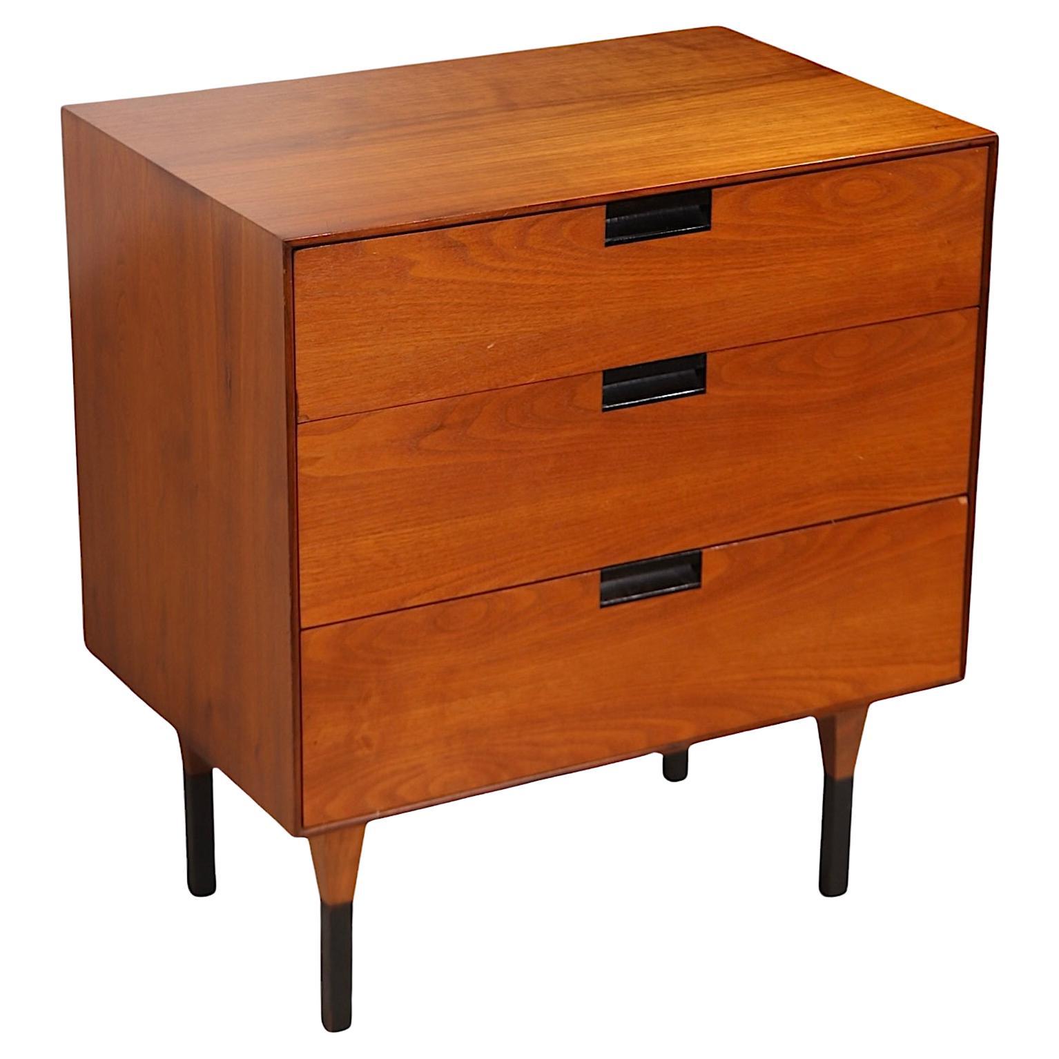 Diminutive Mid Century Three Drawer Dresser att. to Baughman for Directional