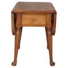 Diminutive Mid Century Whitney Early American Style Maple Drop Leaf Side Table