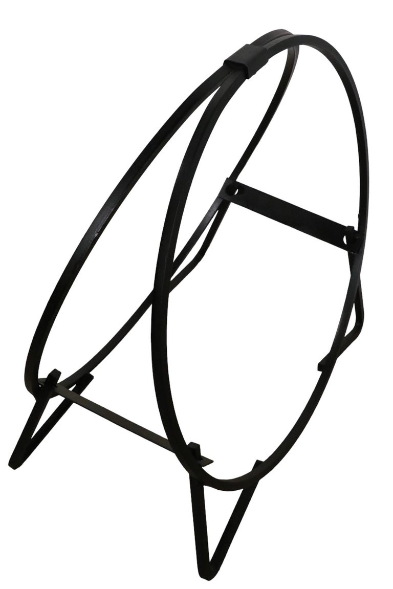 Diminutive MidCentury Wrought Iron MidCentury Log Holder For Sale at
