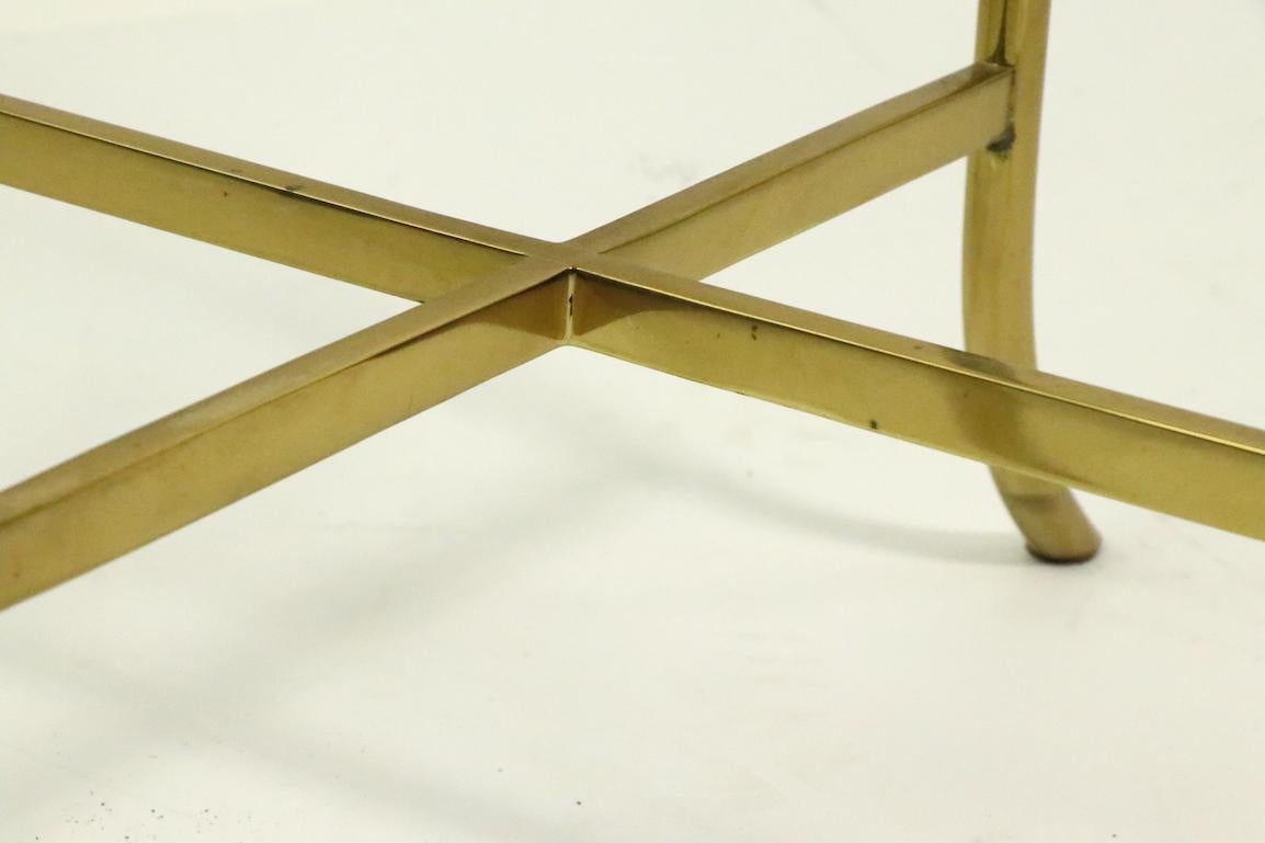 Diminutive Oval Brass and Glass Table in the Style of Cedric Hartman 4