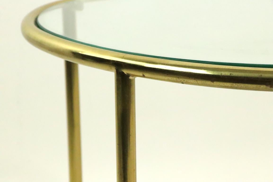 Diminutive Oval Brass and Glass Table in the Style of Cedric Hartman 5