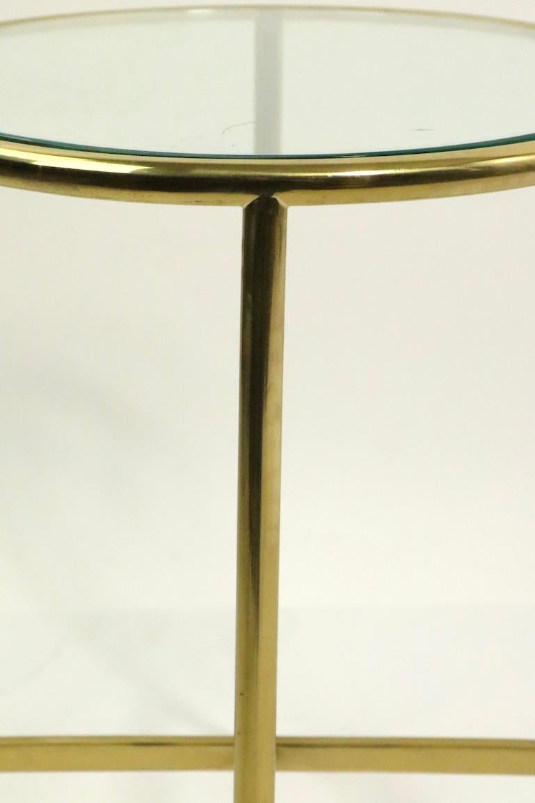Diminutive Oval Brass and Glass Table in the Style of Cedric Hartman 6