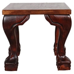 Diminutive Pedestal Stool with Claw Feet