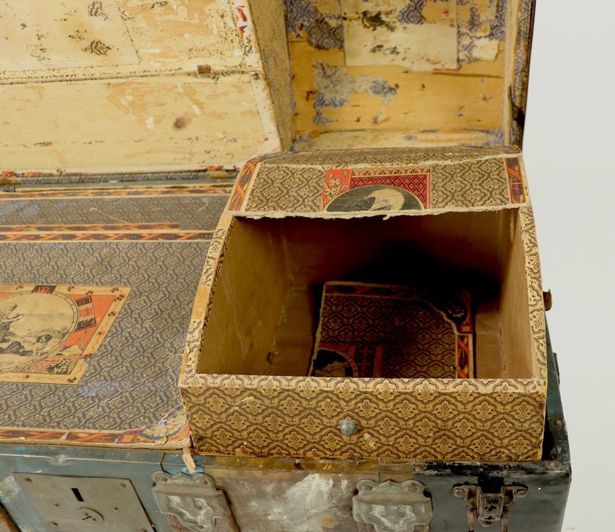 Victorian Diminutive Polychrome Dome Top Trunk