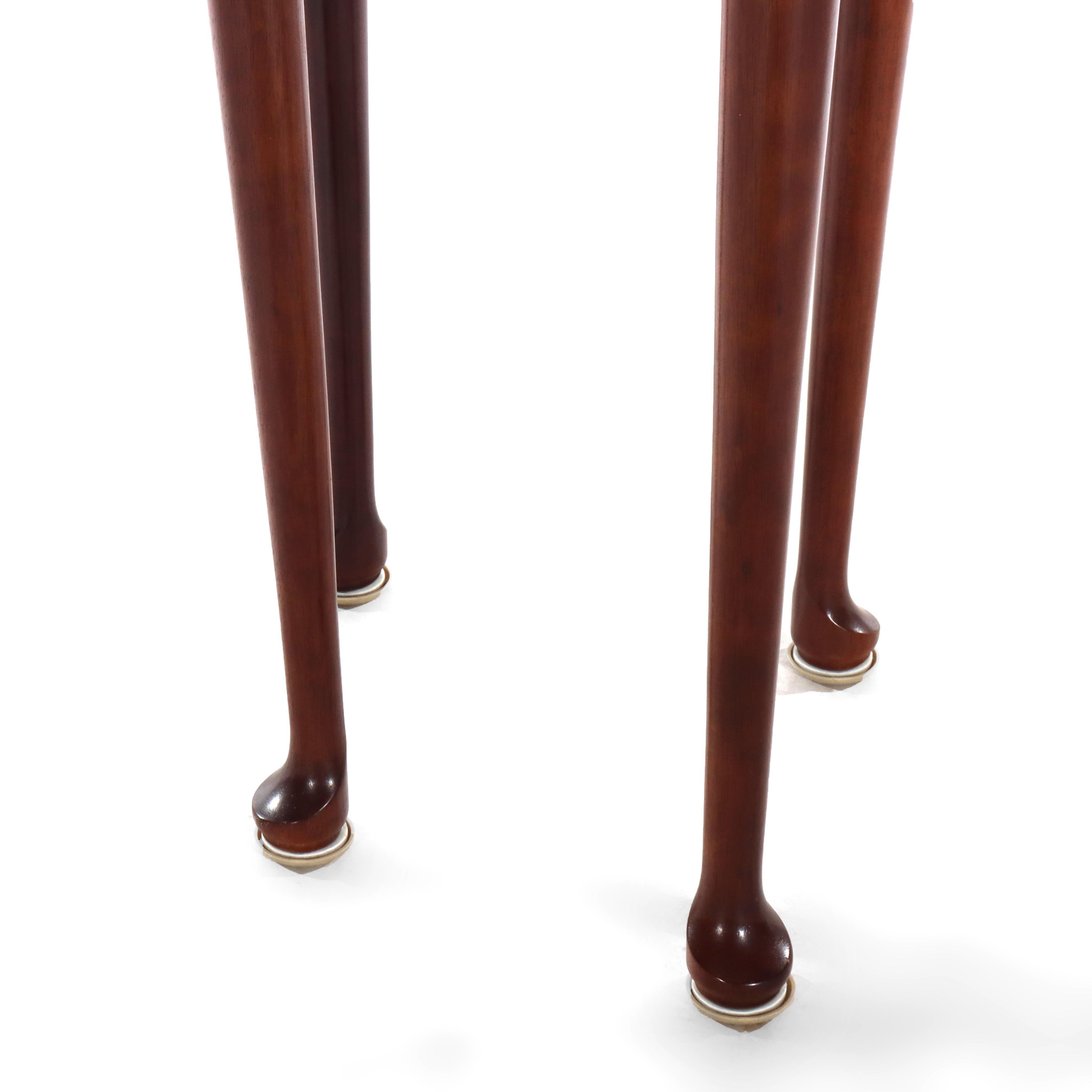 Diminutive Queen Anne Mahogany Flip Top Demilune Side Table 20thC For Sale 6