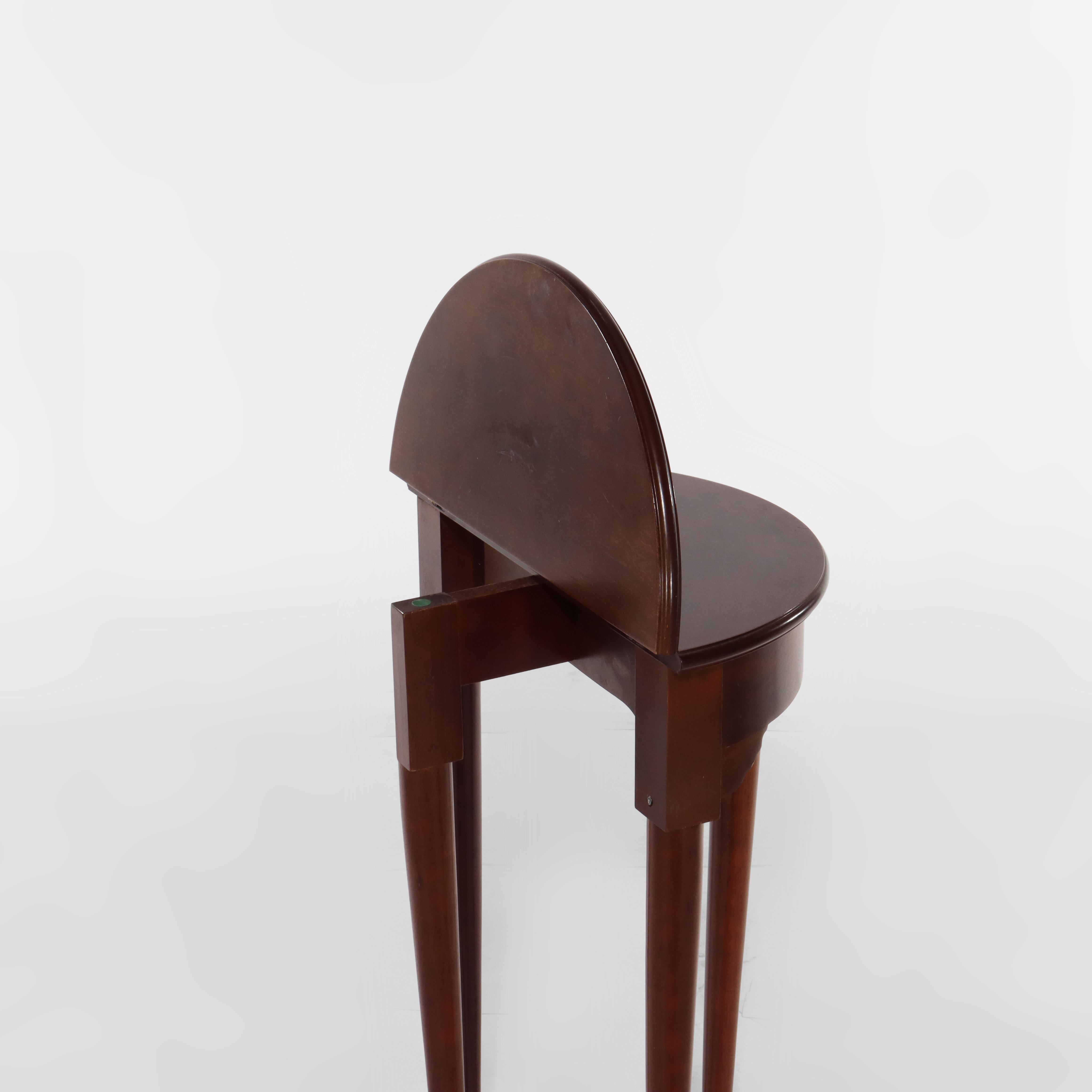 ***Reduced In-House Delivery Rates - Click on “Ask Seller” to Request a Quote***
Diminutive Queen Anne Mahogany Flip Top Demilune Side Table 20thC.     
Measures - 28.25