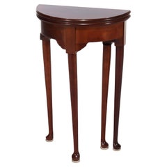 Diminutiv Queen Anne Mahagoni Flip Top Demilune Beistelltisch 20thC