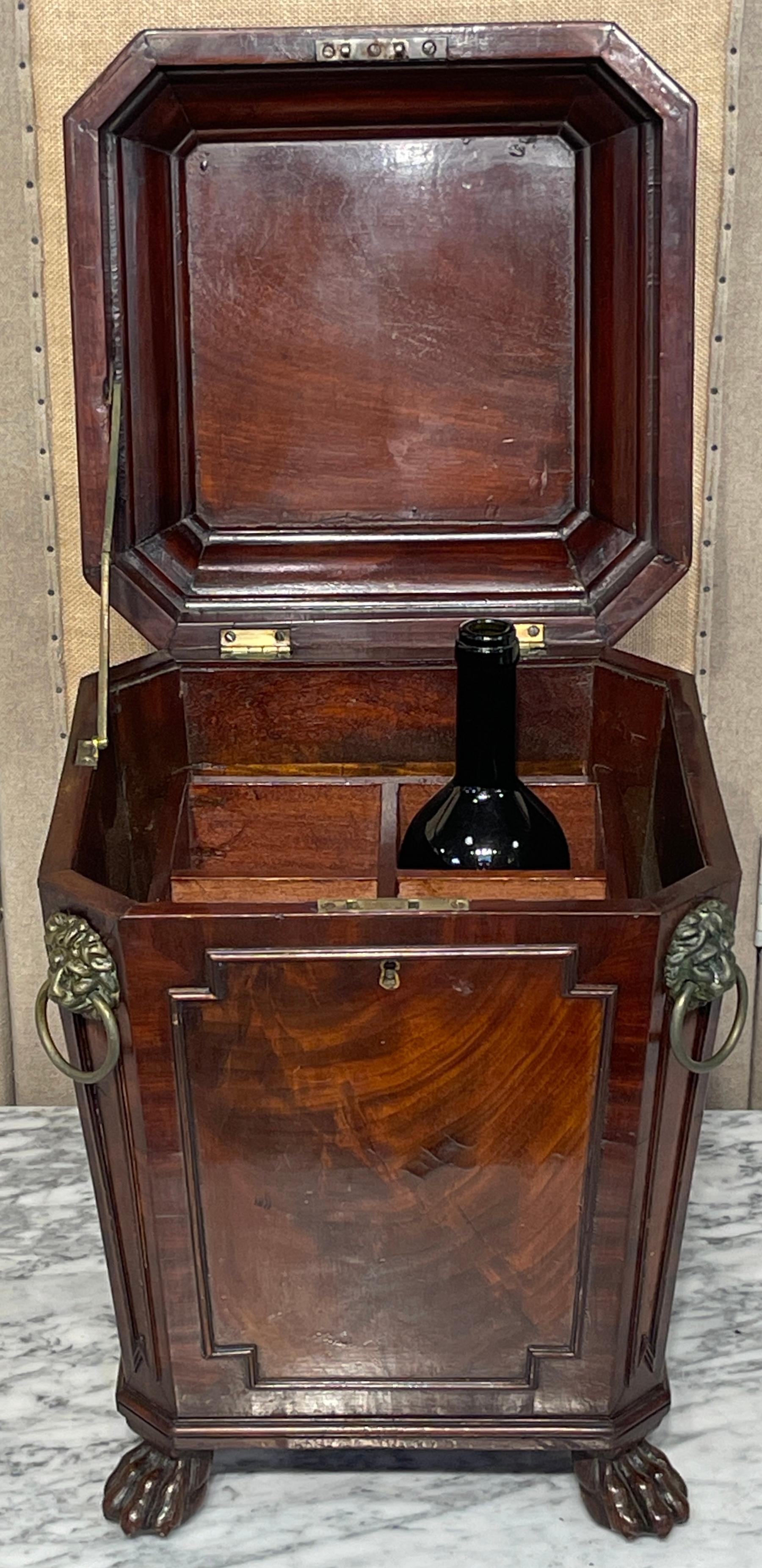 Diminutive Regency Mahogany & Brass Cellarette, Attributed to Gillows & Co. For Sale 1