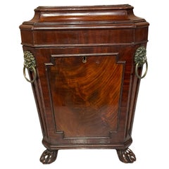 Antique Diminutive Regency Mahogany & Brass Cellarette, Attributed to Gillows & Co.