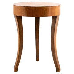 Diminutive Round Side Table with Inlay Top