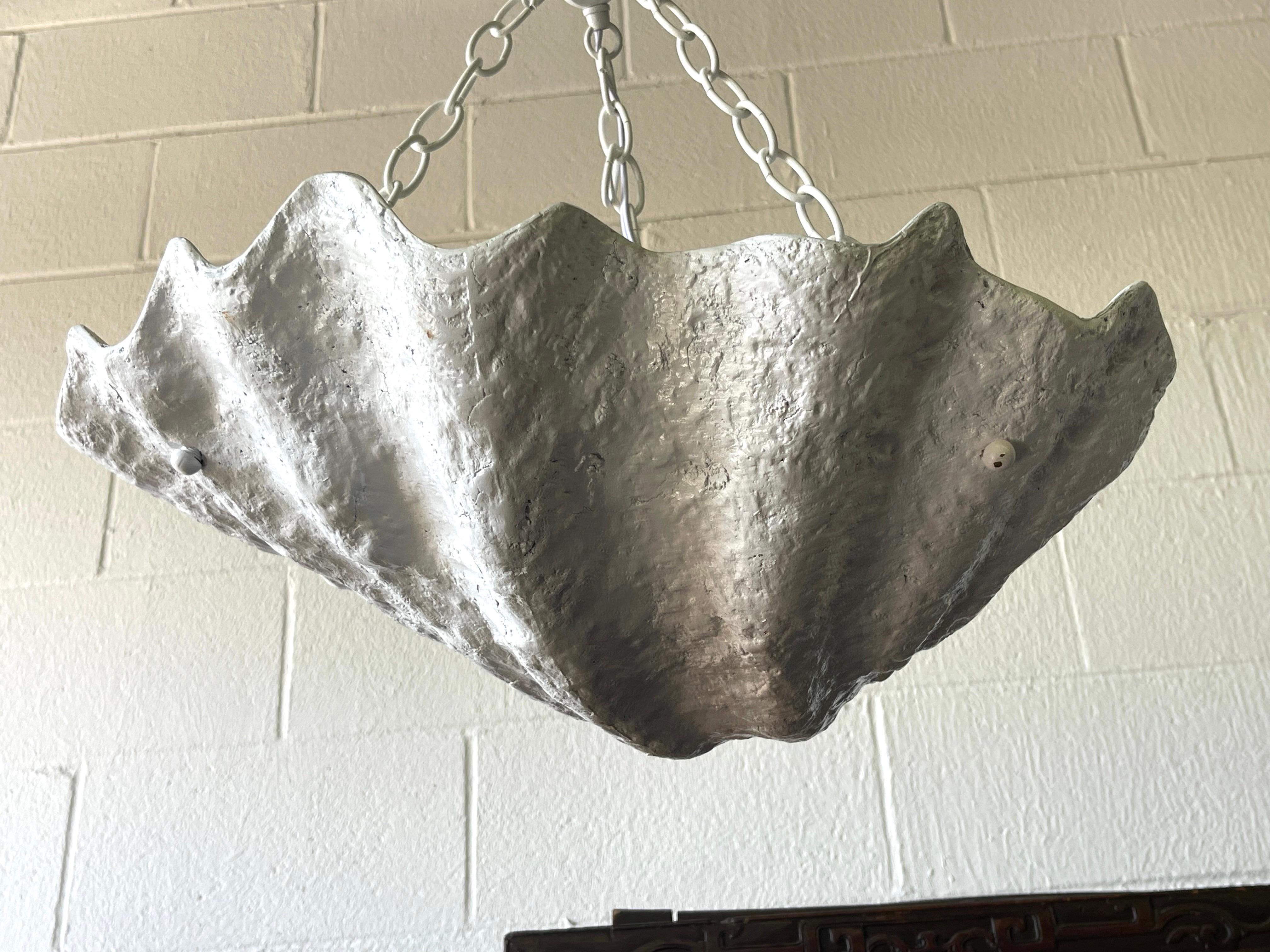 Diminutive Serge Roche Style Clam Shell Chandelier For Sale