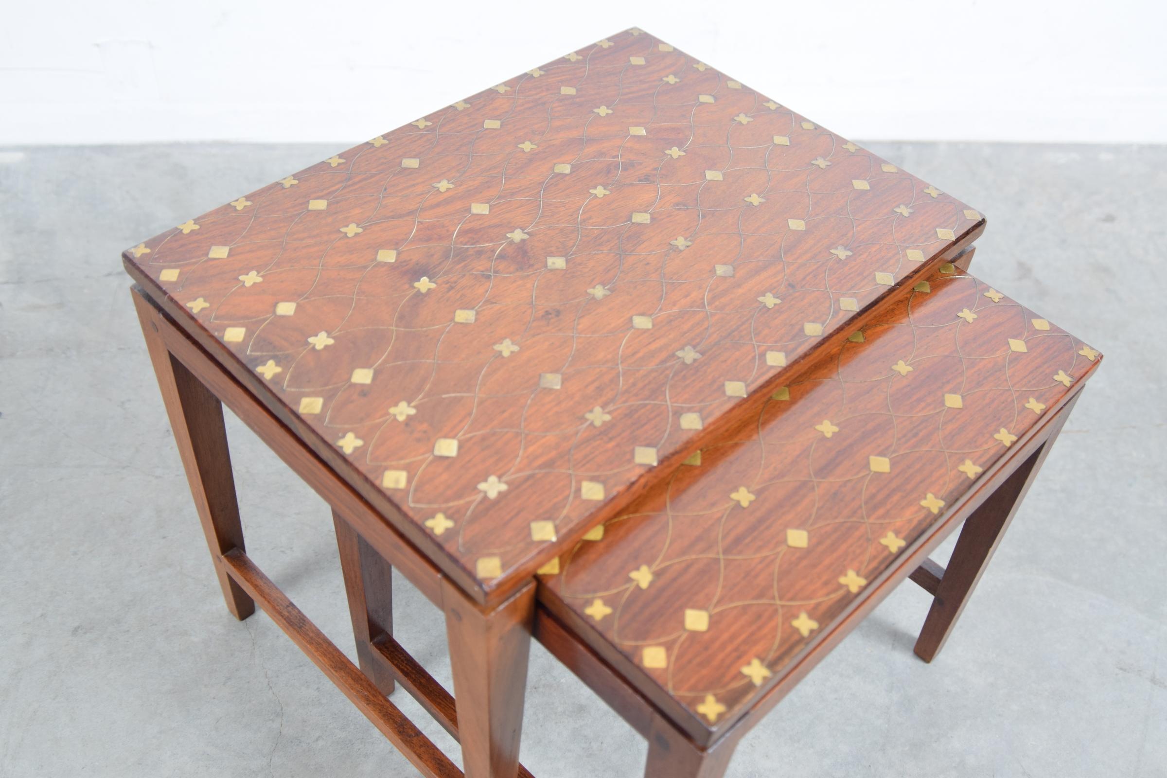 Diminutive Set of Nesting Tables by Leela Shiveshwarkar In Good Condition For Sale In Providence, RI