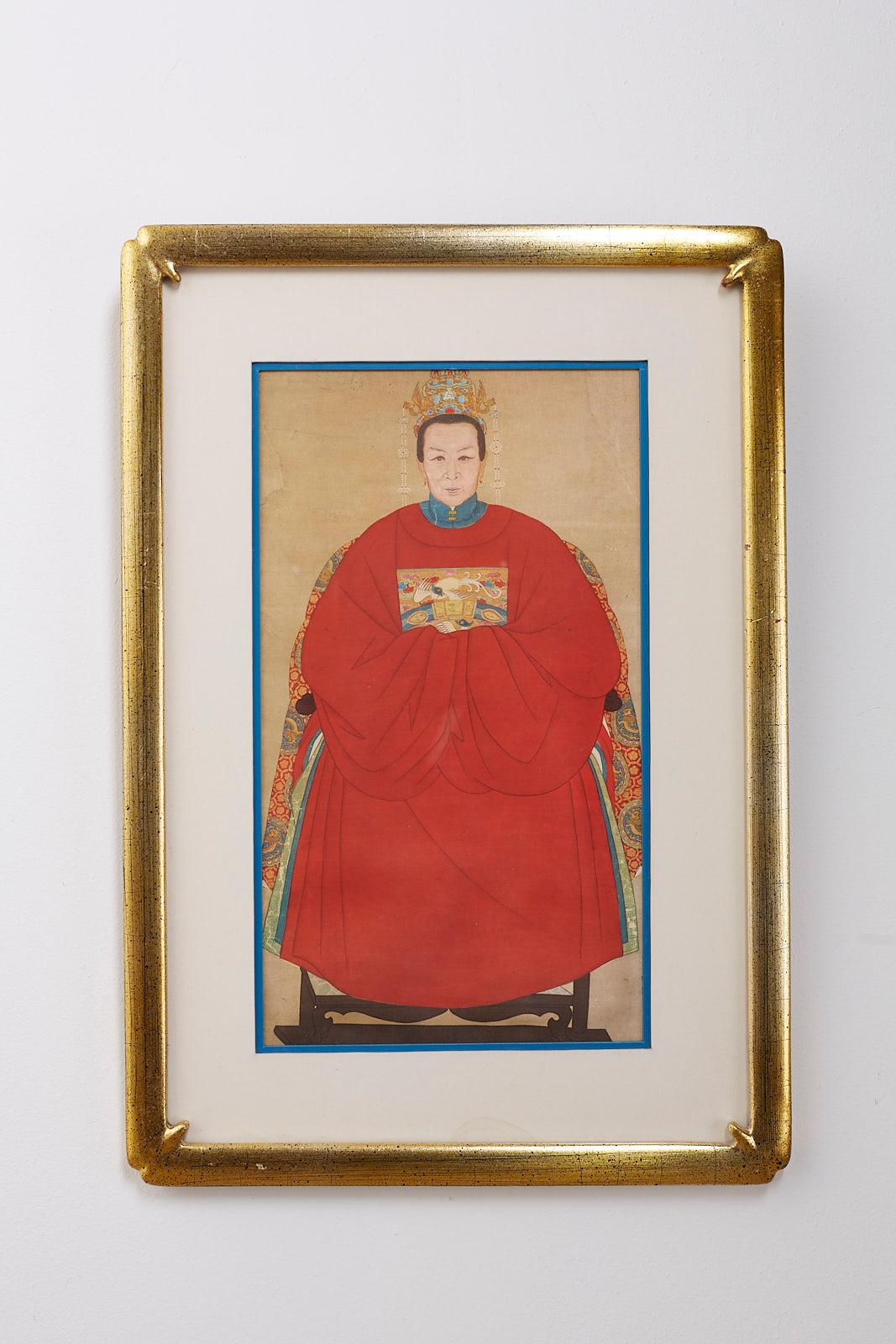 Diminutive Set of Nine Framed Chinese Ancestoral Portraits 3