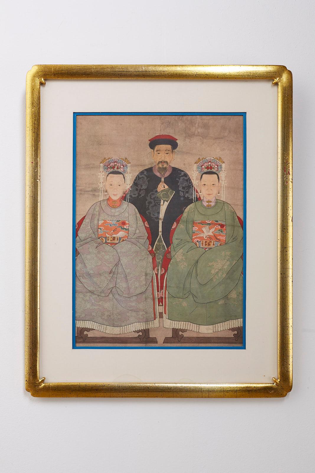 Diminutive Set of Nine Framed Chinese Ancestoral Portraits 4