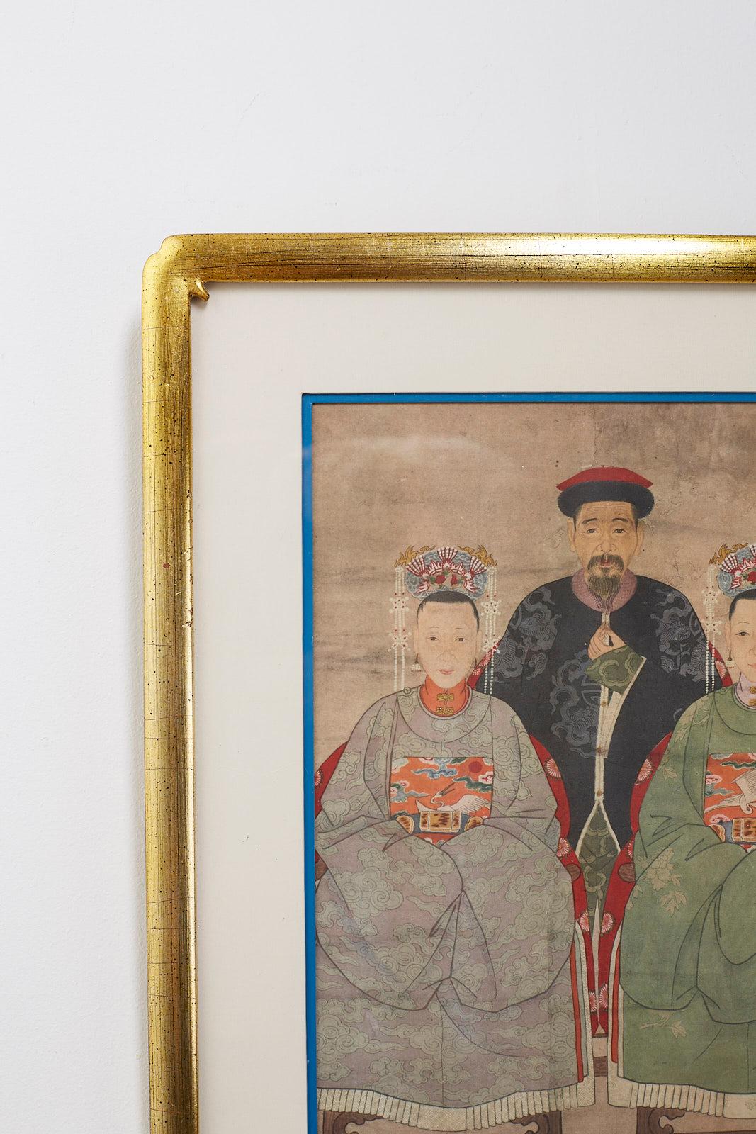Diminutive Set of Nine Framed Chinese Ancestoral Portraits 5
