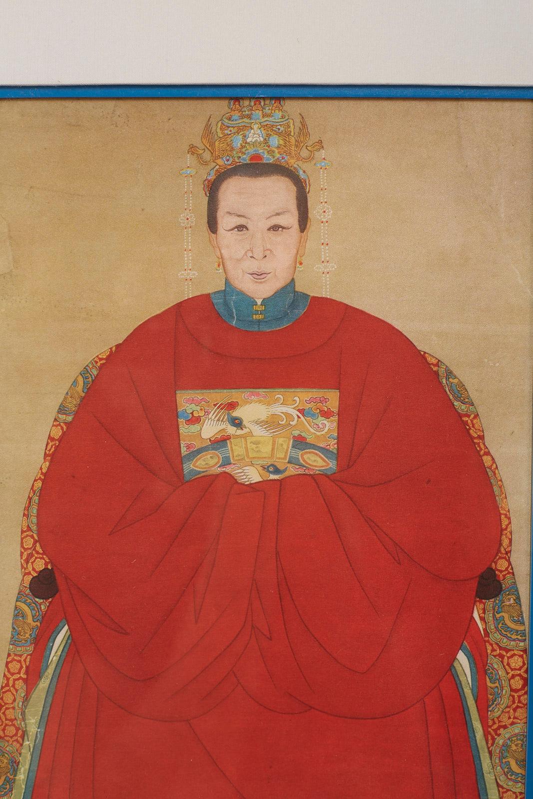 Diminutive Set of Nine Framed Chinese Ancestoral Portraits 10