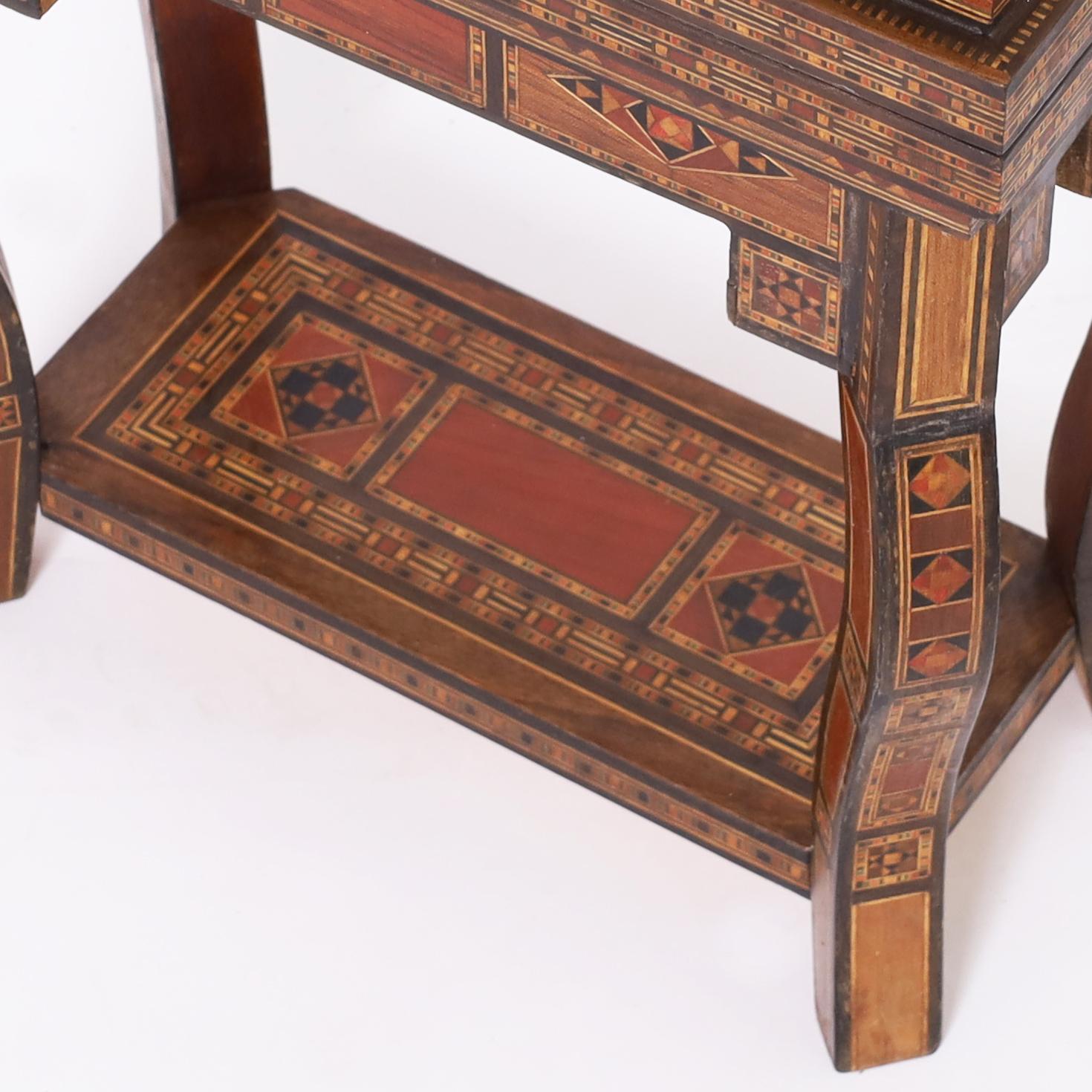 Diminutive Table Top  Antique Inlaid Moroccan Games Table For Sale 4