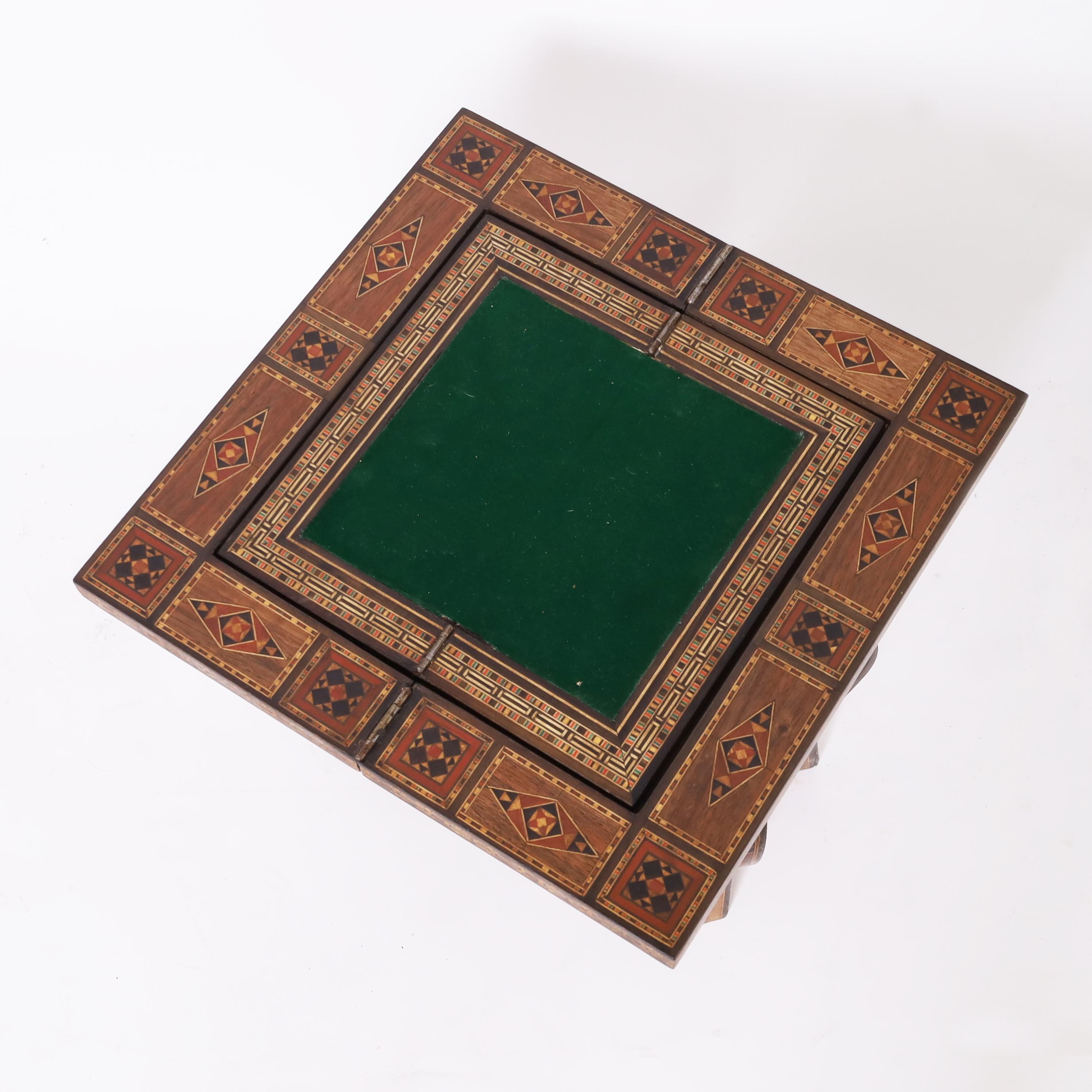 Mother-of-Pearl Diminutive Table Top  Antique Inlaid Moroccan Games Table For Sale