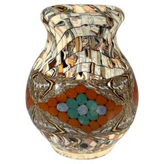 Diminutive Vase By Jean Gerbino, Vallauris, France, Ceramic Neriage Terracotta 