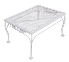Diminutive Wrought Iron and Metal Mesh Garden Patio Table att. to Woodard