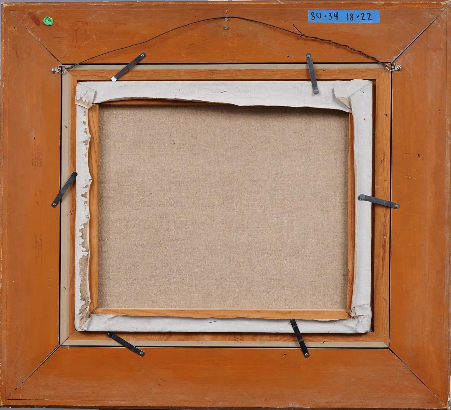 Grande pittura ad olio di natura morta floreale incorniciata di Antique French American Modernist in vendita 1