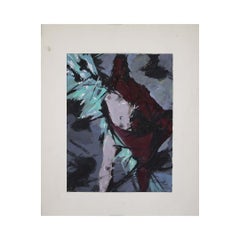 Circa 1950 Abstract Gouache Composition by Dimitri Bouchène