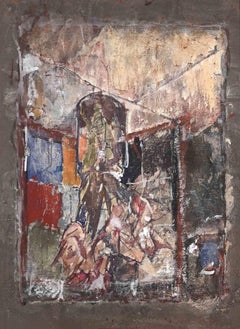 Flower Pot - Original Oil and Tempera by Dimitri Godicky Cwirko - 1968