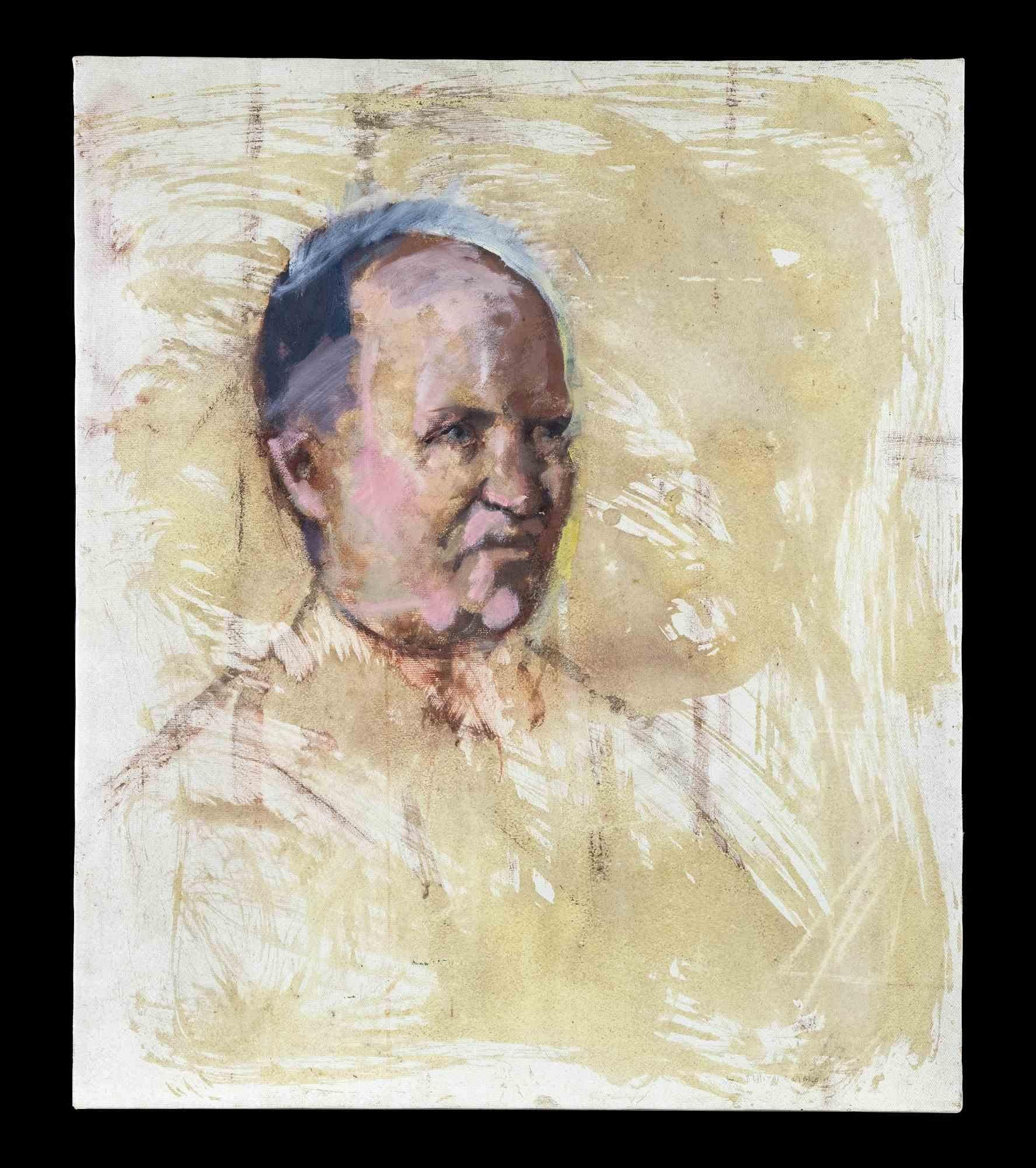 Portrait is an original modern artwork realized by Dimitri Godycki Cwirko (1901-1987).

Mixed colored oil painting on canvas.

Label on the back with details about the artwork.

