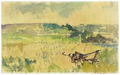 Un lieu paisible - Peinture à l'huile de Dimitri Godycki Cwirko - 1954
