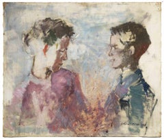Due ritratti  - Pittura a olio di Dimitri Godycki Cwirko - 1958
