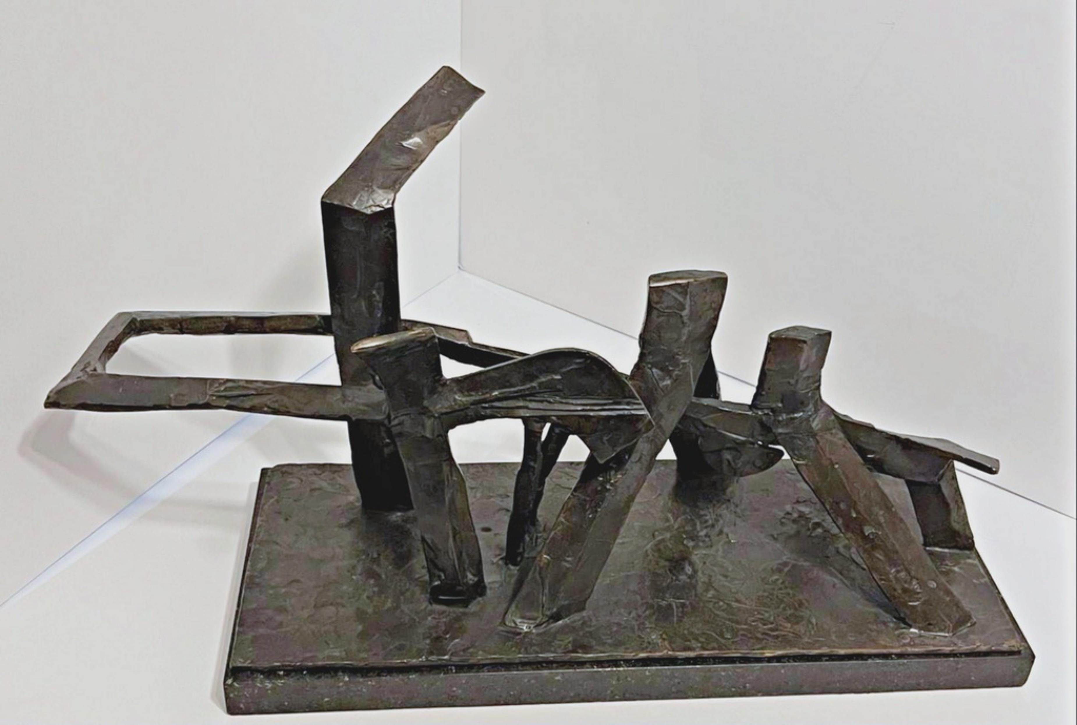 Dimitri Hadzi  Abstract Sculpture - Uxmal, unique bronze sculpture by Greek-American sculptor and Harvard professor