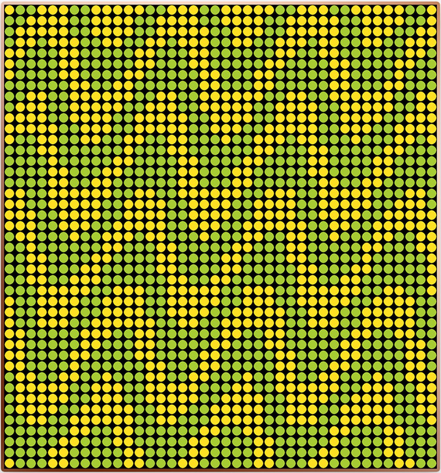 Serie: Astratto
Smalto ad olio su tela

Considero ogni punto colorato come una persona. Tu, io e tutti gli altri. Tutti insieme formiamo l'immagine mostrata. Noterai che nel mio lavoro tutti i punti sono distribuiti uniformemente in una griglia. Per