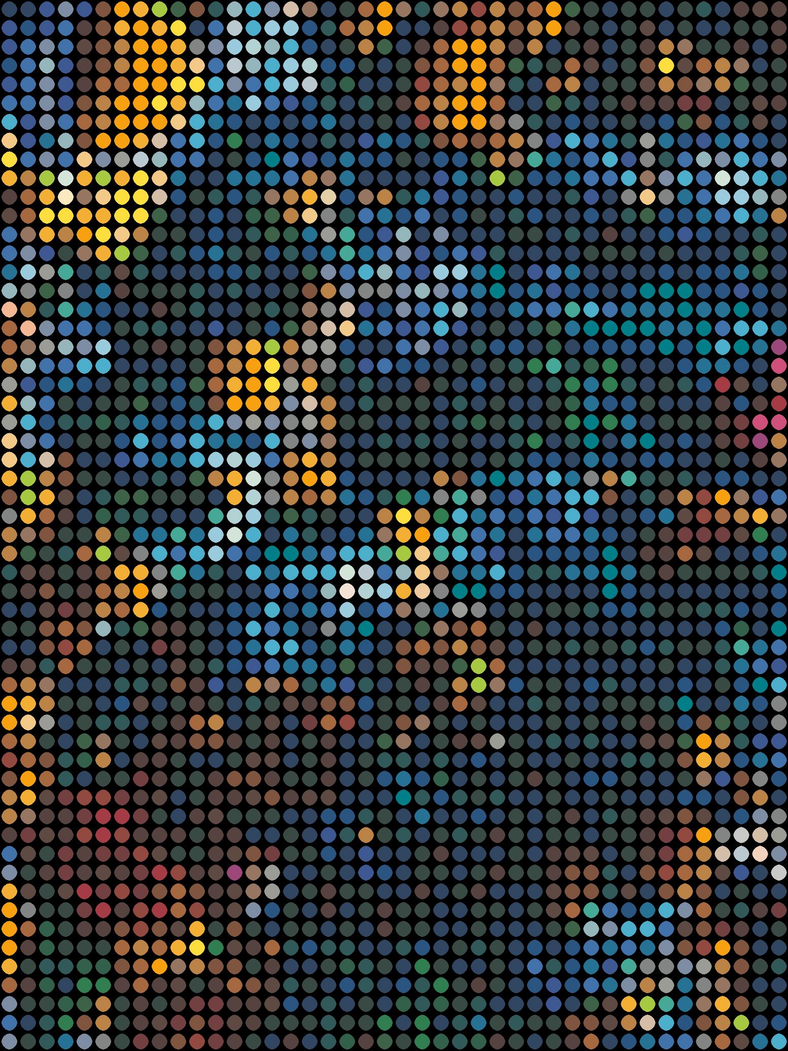 Serie: Astratto
Smalto ad olio su tela

Considero ogni punto colorato come una persona. Tu, io e tutti gli altri. Tutti insieme formiamo l'immagine mostrata. Noterai che nel mio lavoro tutti i punti sono distribuiti uniformemente in una griglia. Per
