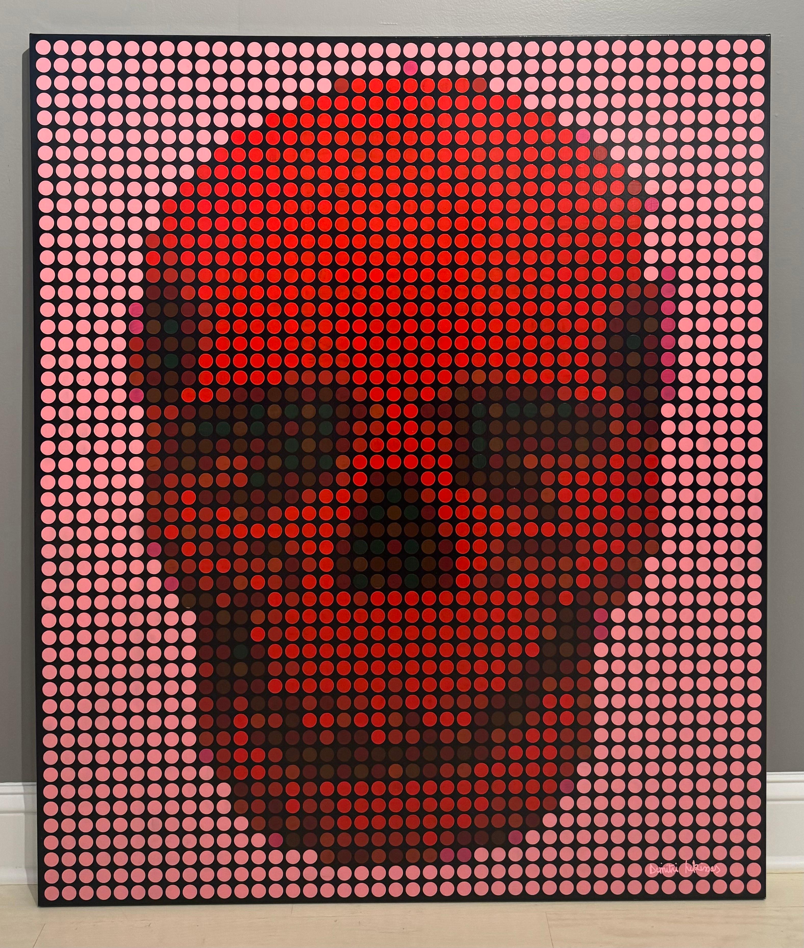 Dimitri Likissas - Teschio rosso, rosa, pittura 2019 1