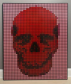 Dimitri Likissas - Red Skull, Pink, Painting 2019