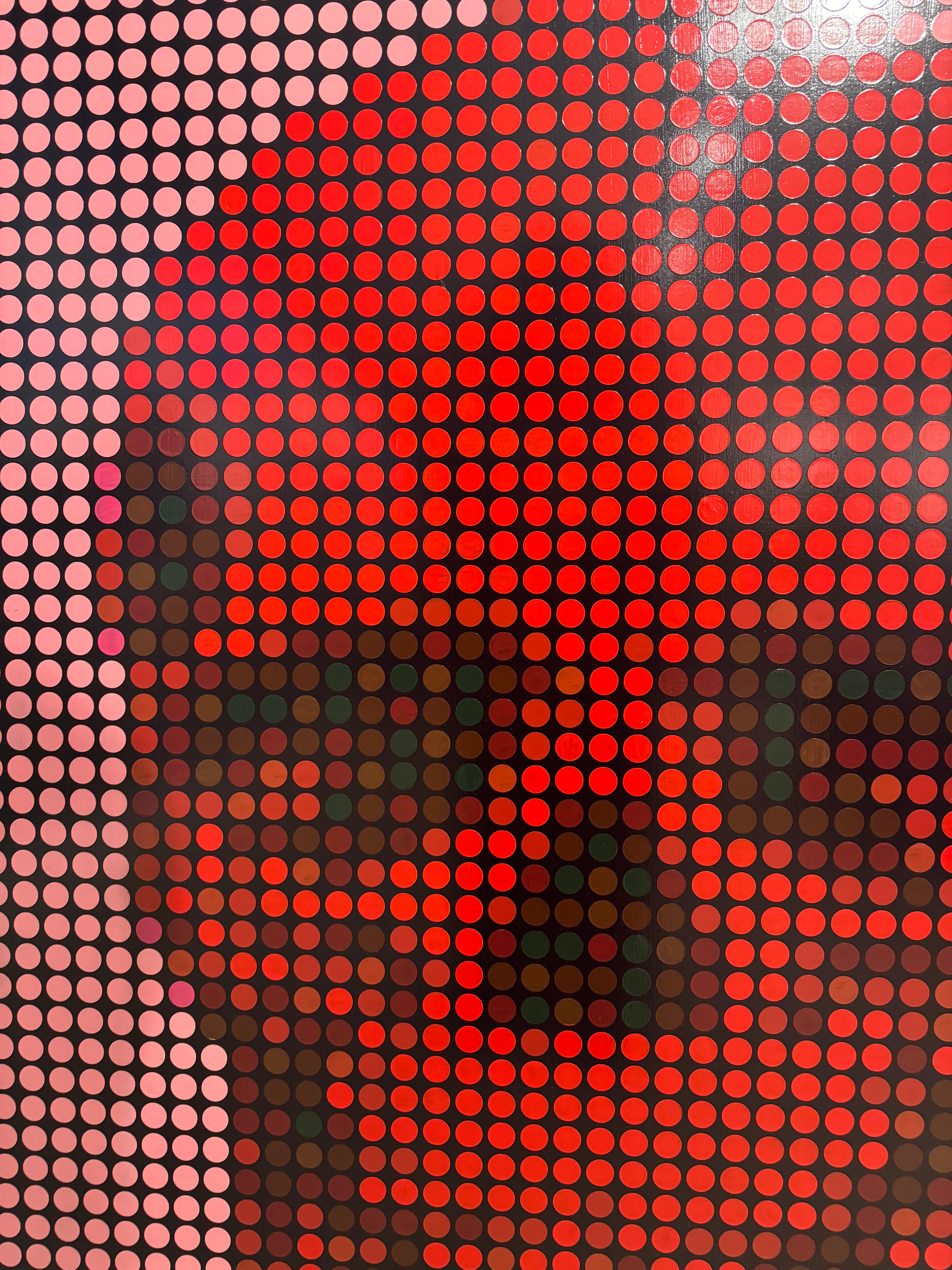 Dimitri Likissas - Teschio rosso, rosa, pittura 2019 3