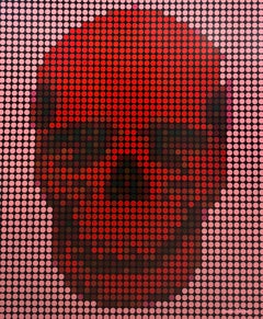 Dimitri Likissas - Teschio rosso, rosa, pittura 2019