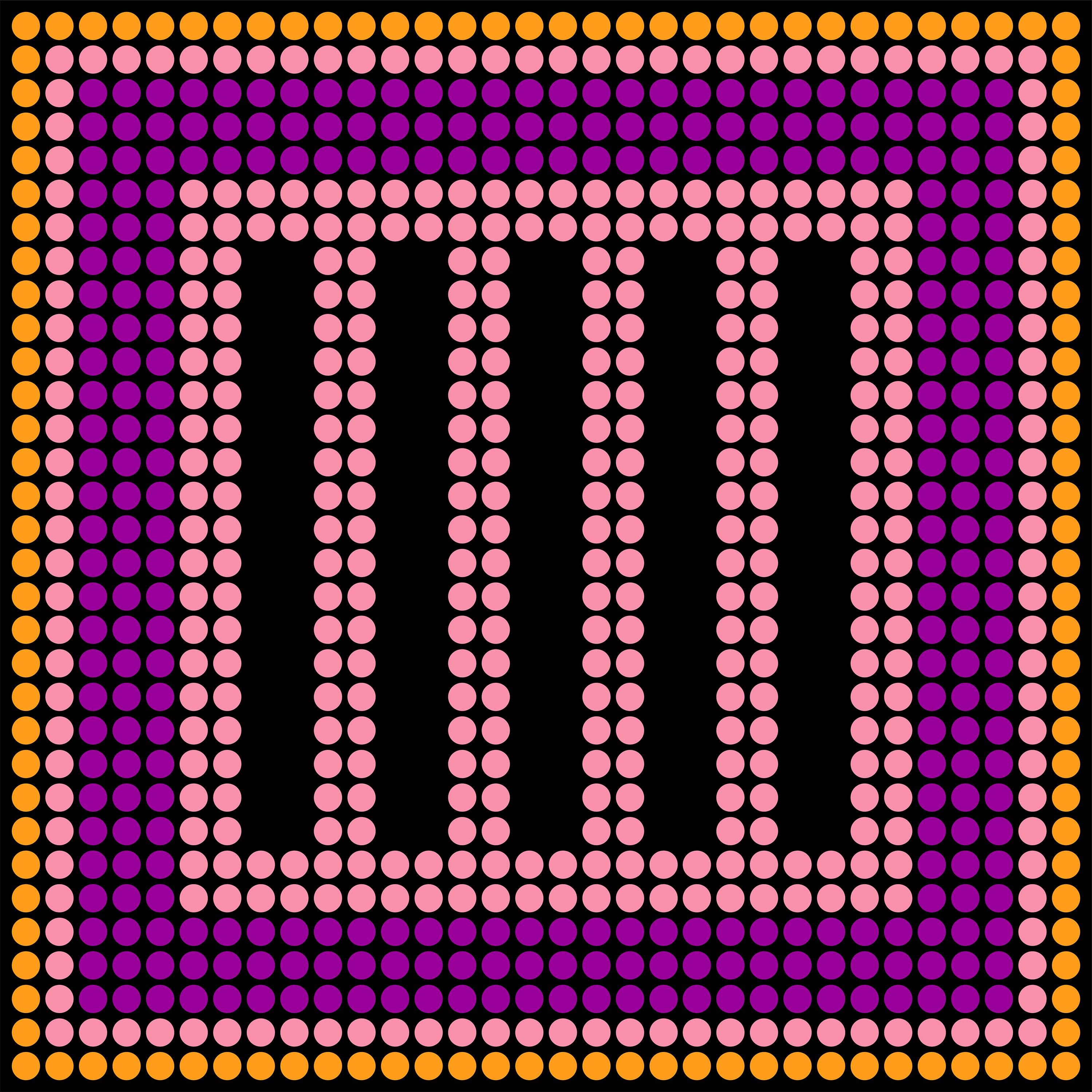 Series: Abstract
Oil Enamel Paint on Canvas

I consider each colored dot to be like a person. You and me and everyone. Together we all make up that image shown. You will notice that in my work all the dots are spread out evenly in a grid. The grid