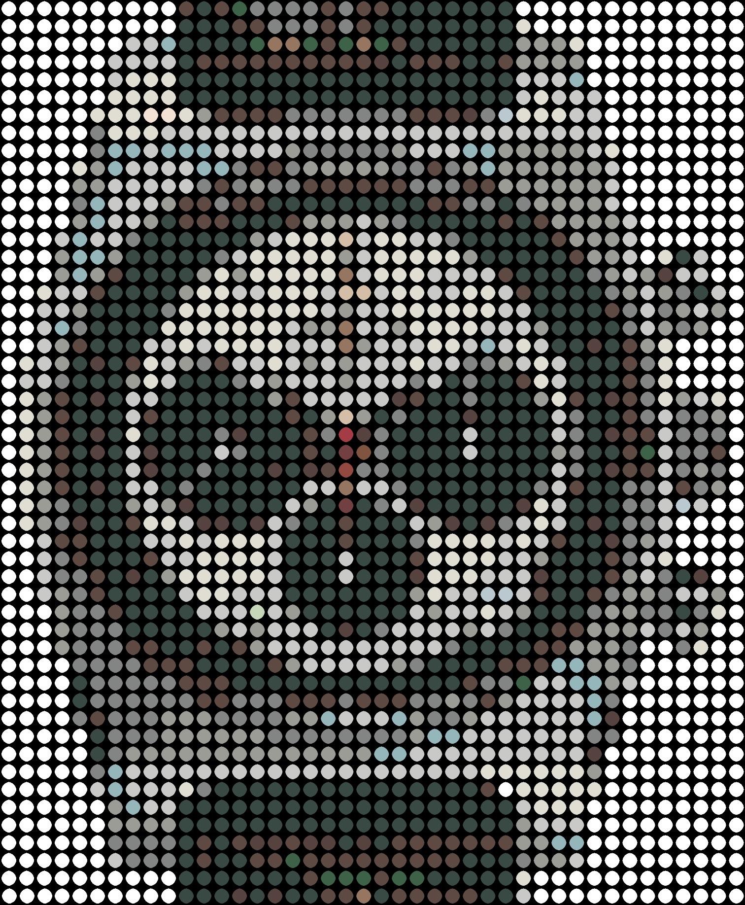 Series: Pop
Oil Enamel Paint on Canvas

I consider each colored dot to be like a person. You and me and everyone. Together we all make up that image shown. You will notice that in my work all the dots are spread out evenly in a grid. The grid stands