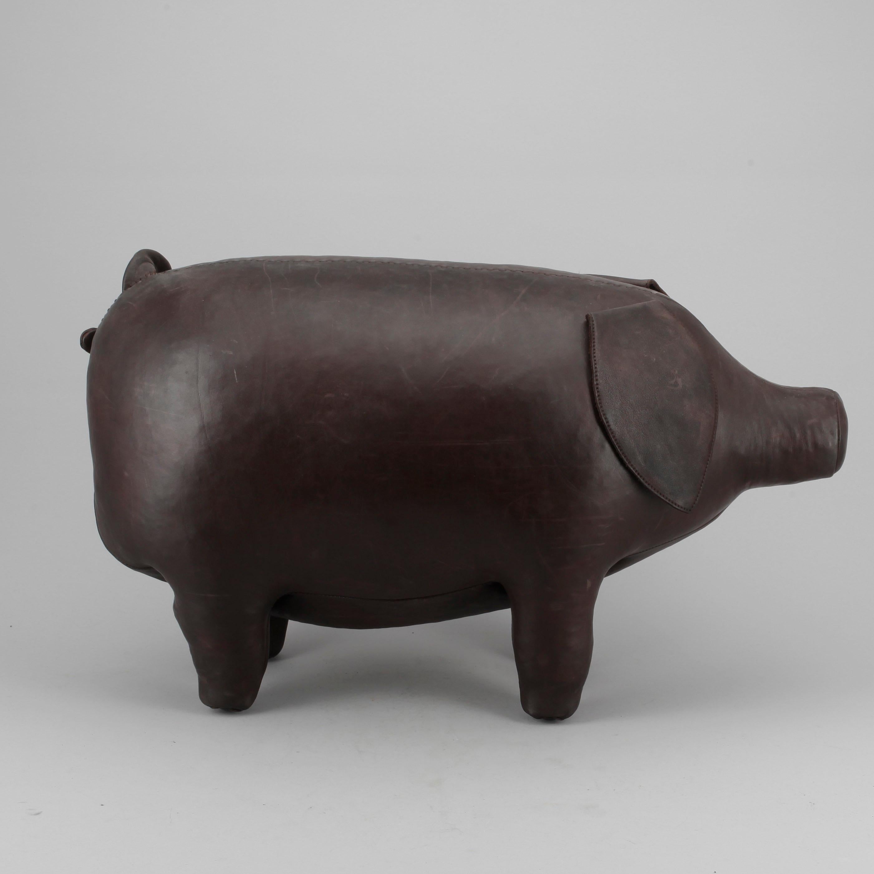 English Dimitri Omersa & Co Pig in Leather for Abercrombie, England, 1980 For Sale