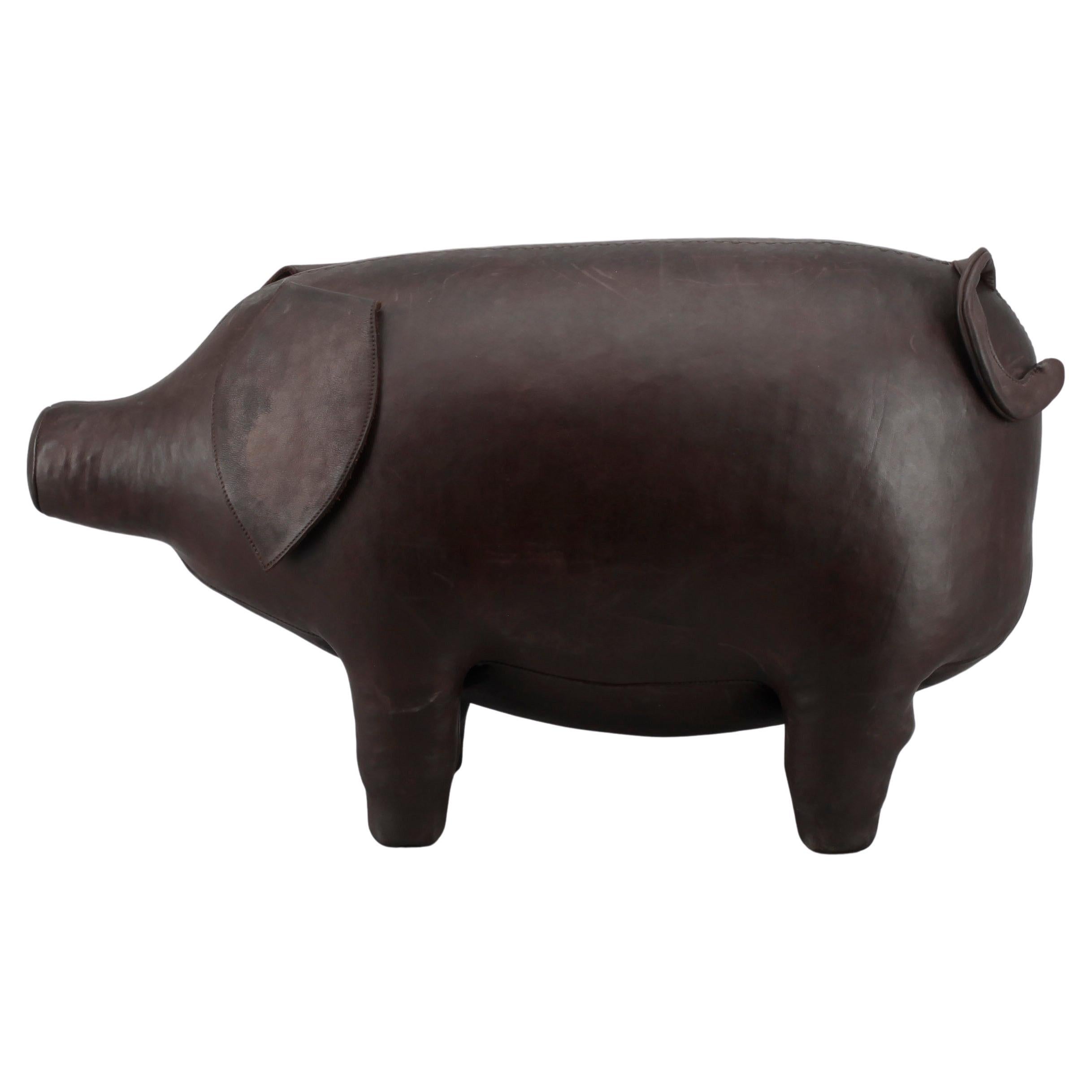 Dimitri Omersa & Co Pig in Leather for Abercrombie, England, 1980 For Sale