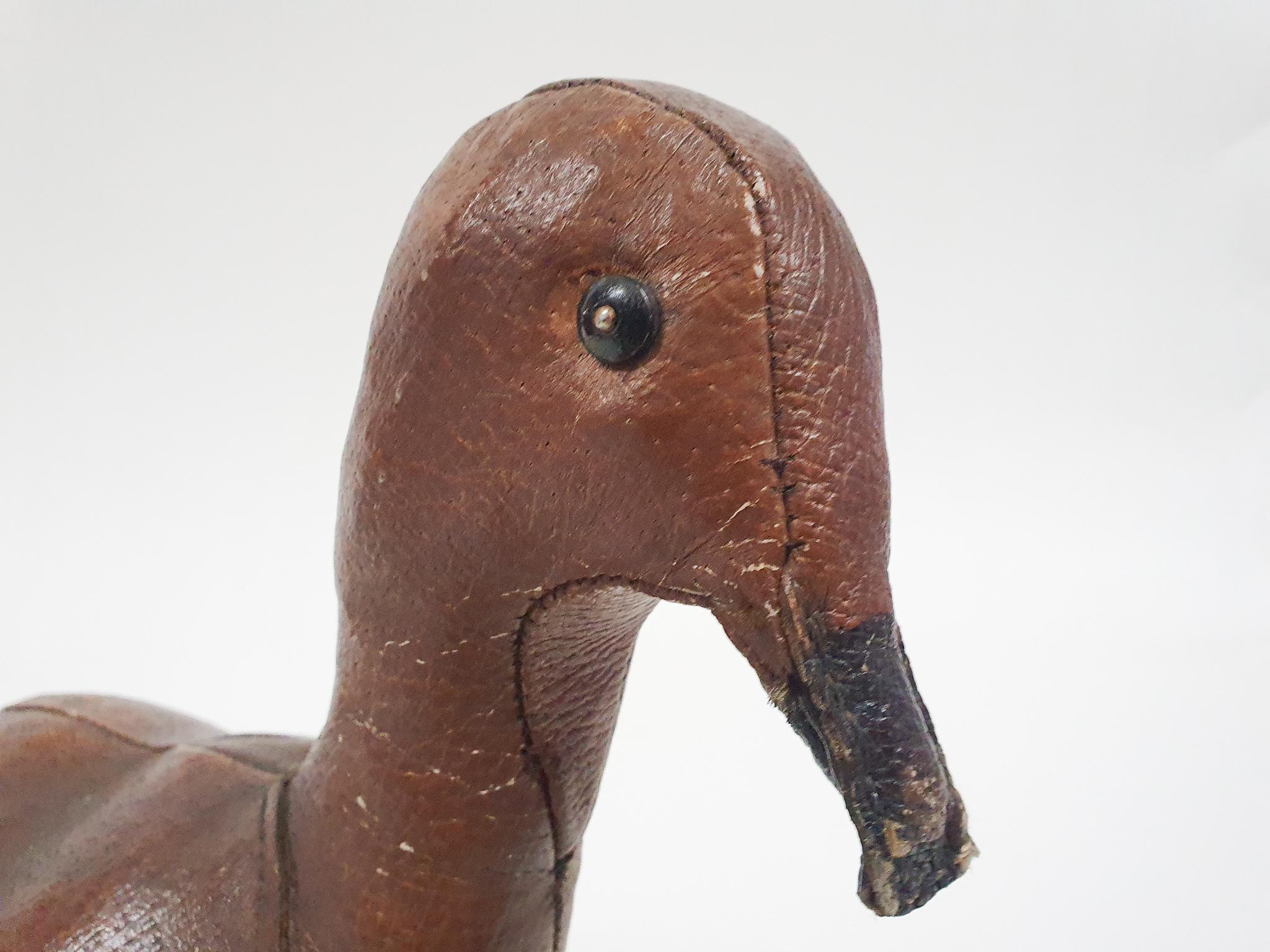 Dimitri Omersa for Abercrombie and Fitch Leather Duck, U.K. 1950's In Fair Condition For Sale In Amsterdam, NL